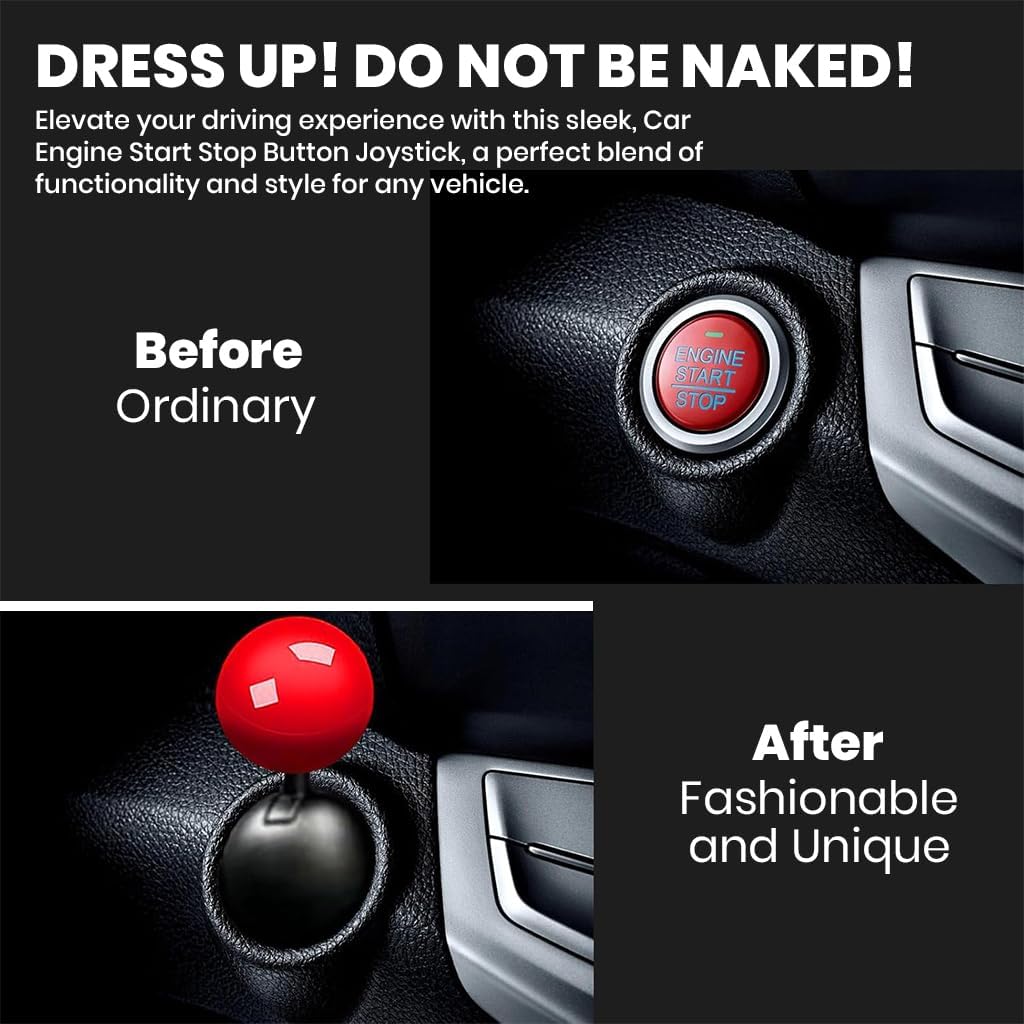 Retro Joystick Push Start Button Cover For Cars