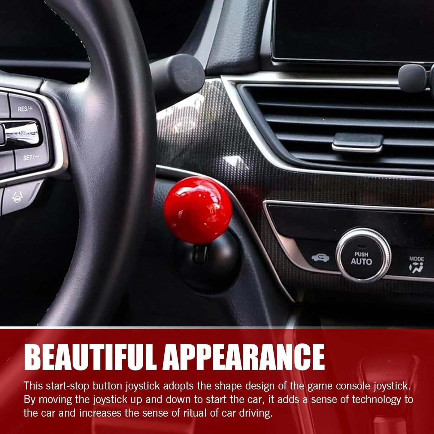 Retro Joystick Push Start Button Cover For Cars